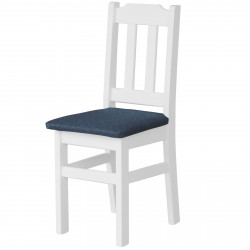 PINE CHAIR WHITE UPHOLSTERY...