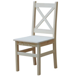 KRZESŁO KRZYŻYK SOSNOWE SUROWE