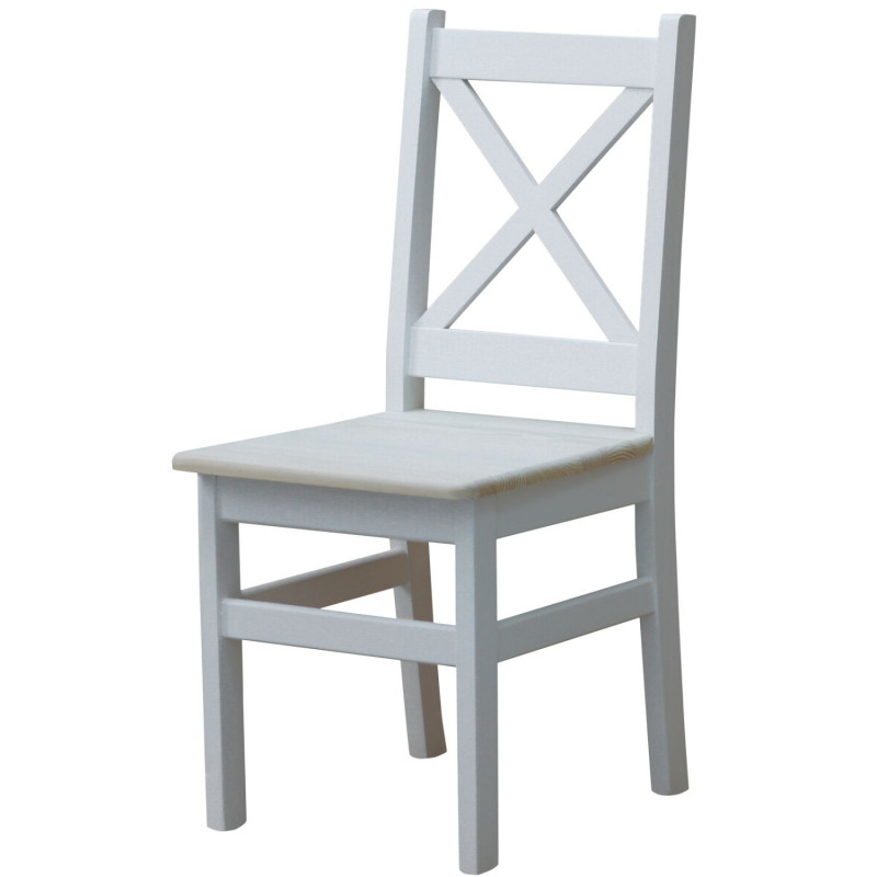 PINE CHAIR CROSS WHITE UNTREATED