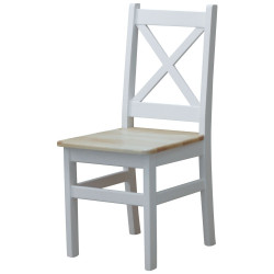 Stuhl weiß, Sitz Kiefer...