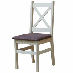 PINE CHAIR CROSS UNTREATED UPHOLSTERY ECO LEATHER BROWN