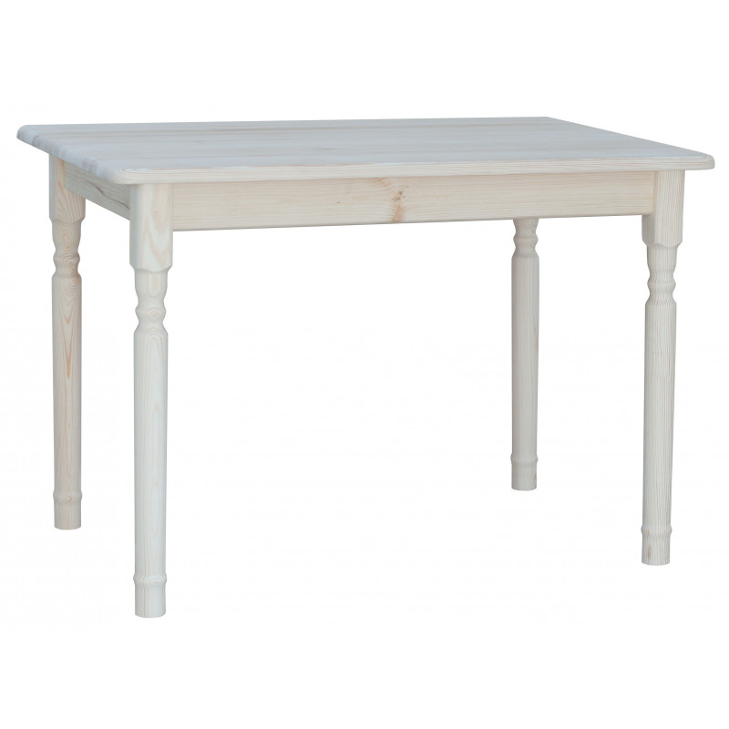 Grenenhouten eettafel, onbehandeld, gedraaide poten
