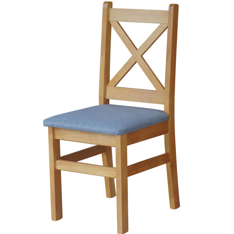 PINE CHAIR CROSS ALDER UPHOLSTERY GRAY LIGHT