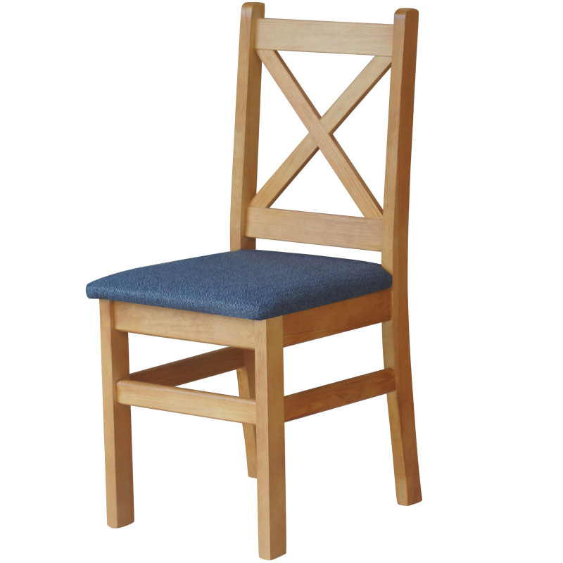 PINE CHAIR CROSS ALDER UPHOLSTERY GRAY DARK