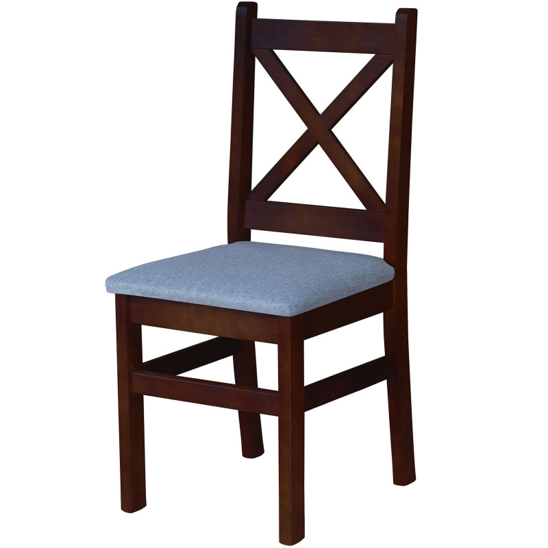 PINE CHAIR CROSS NUT UPHOLSTERY GRAY LIGHT