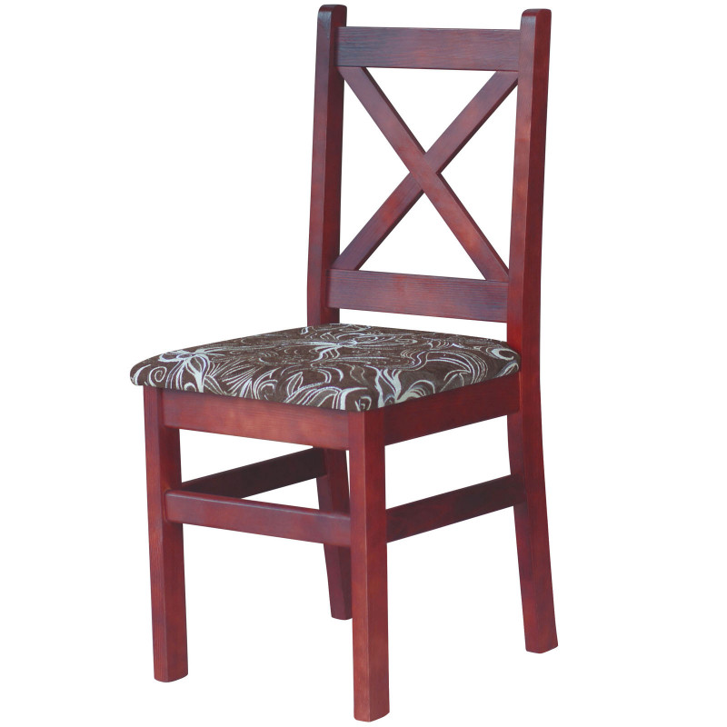 PINE CHAIR CROSS CALVADOS UPHOLSTERY FLOWER DARK