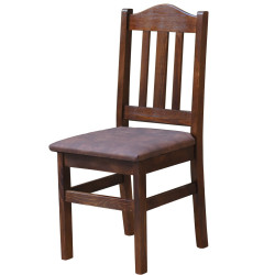 PINE CHAIR NUT UPHOLSTERY...