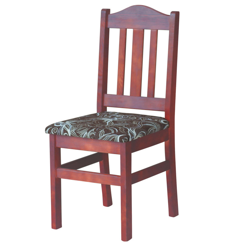 PINE CHAIR CALVADOS UPHOLSTERY FLOWER DARK