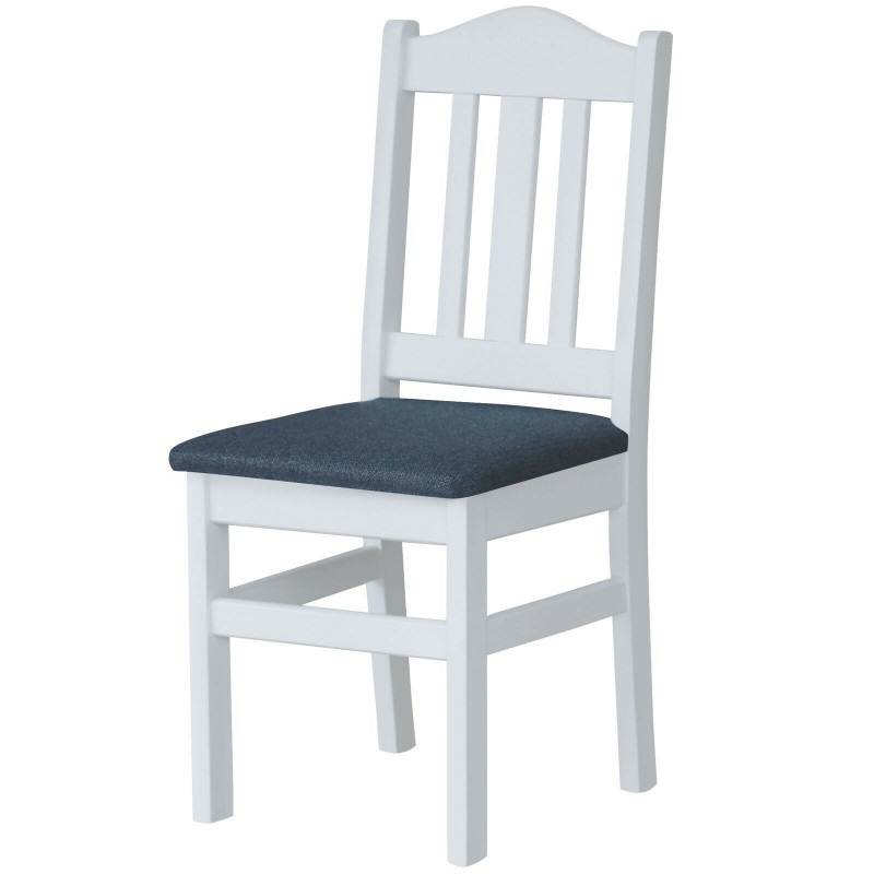 PINE CHAIR WHITE UPHOLSTERY GRAY DARK