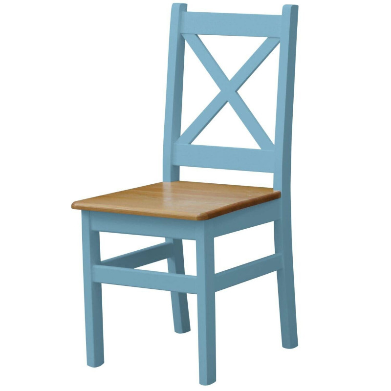 PINE CHAIR CROSS BLUE ALDER