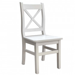 Sedia in pino, bianco opaco