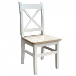 PINE CHAIR WHITE CROSS WAVE...