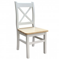 PINE CHAIR WHITE CROSS WAVE...