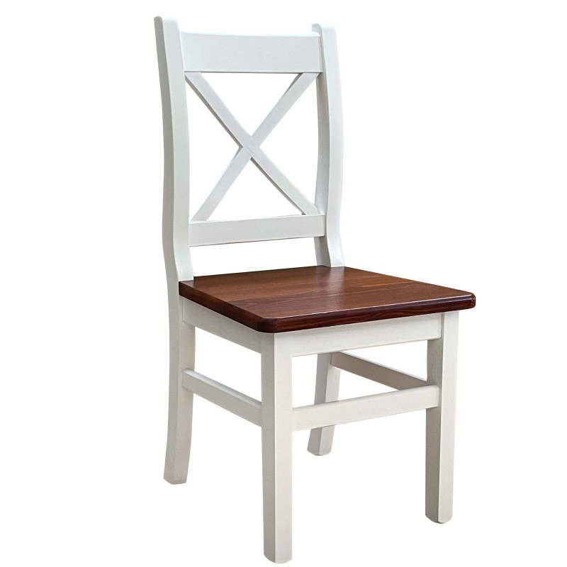 PINE CHAIR WHITE CROSS WAVE CALVADOS