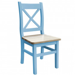 PINE CHAIR BLUE CROSS WAVE RAW
