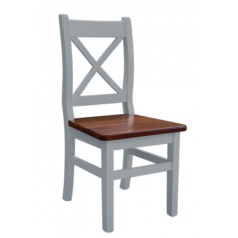 PINE CHAIR GRAY CROSS WAVE CALVADOS