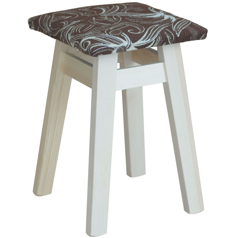 STOOL RAW UPHOLSTERY FLOWER DARK