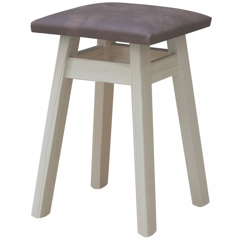 STOOL RAW UPHOLSTERY ECO-LEATHER BROWN