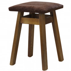 STOOL OAK UPHOLSTERY BROWN