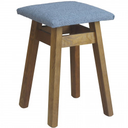 STOOL OAK UPHOLSTERY GRAY...