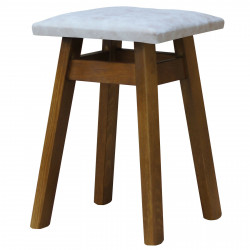 STOOL OAK UPHOLSTERY...