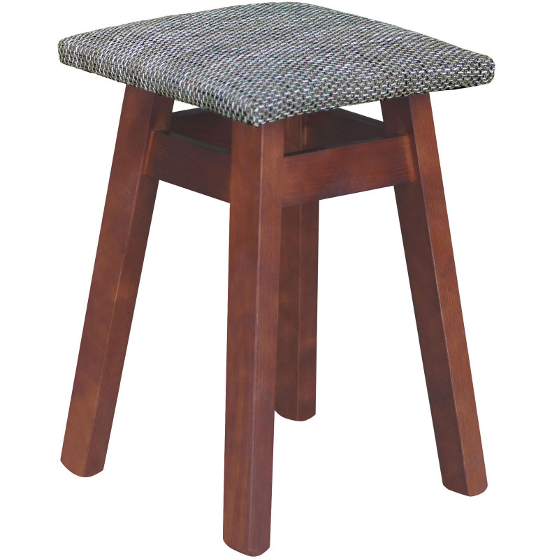 Sgabello in pino, colore calvados, rivestimento: beige