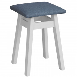STOOL WHITE UPHOLSTERY GRAY...
