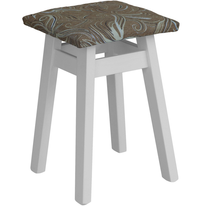 STOOL WHITE UPHOLSTERY FLOWER LIGHT