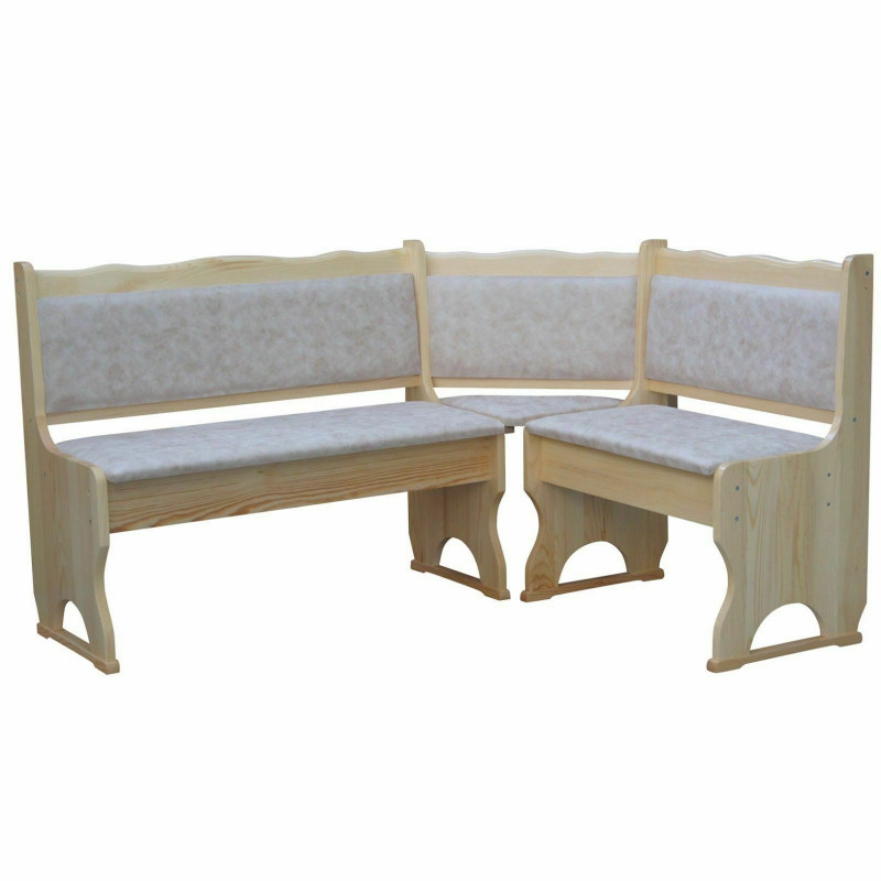 CORNER BENCH VARNISHED ECO-LEATHER BEIGE II