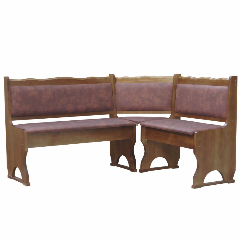 CORNER BENCH OAK ECO LEATHER BROWN