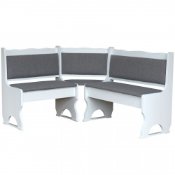 Eckbank Kiefernholz, Weiß...