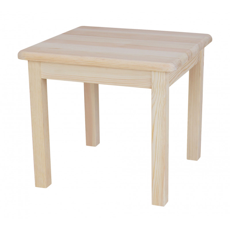 Grenenhouten kindertafel, 50 × 50 cm, gelakt grenenhout