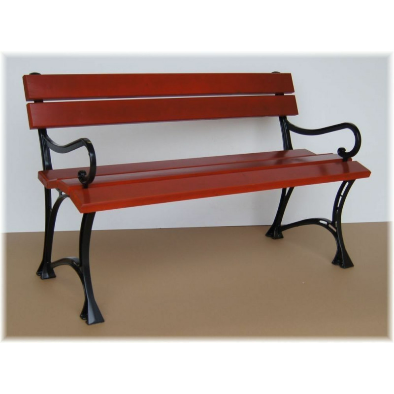 120 cm panca da giardino con braccioli, pino e alluminio