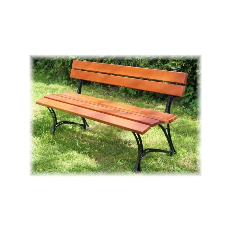 Gartenbank 160 cm ohne Armlehnen, Kiefernholz und Aluminium