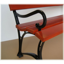 160 cm tuinbank met armleuningen, grenenhout en aluminium