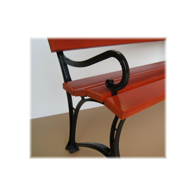 160 cm garden bench with armrests, pine and aluminium