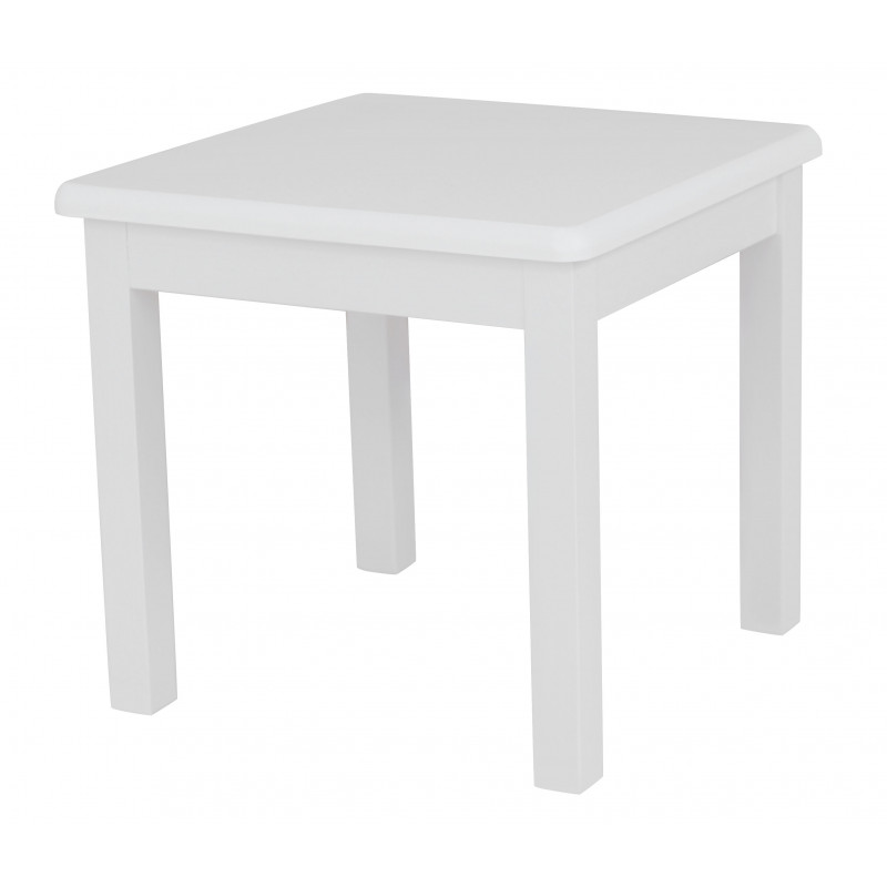 Tavolo per bambini in pino, 50 × 50 cm, bianco