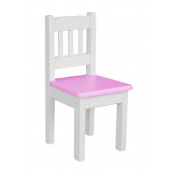 Kinderstuhl Weiß/Rosa