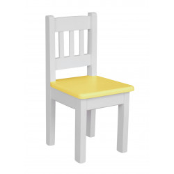 Kinderstuhl Weiß/Gelb