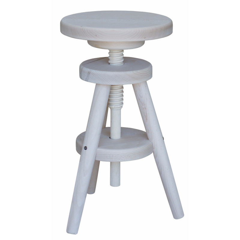 Beukenhouten barkruk, 52–68 cm, onbehandeld