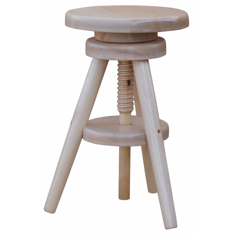 Sgabello da bar in faggio, 52–68 cm, vernice trasparente