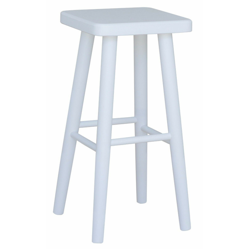 Sgabello da bar in faggio, 61 cm, bianco