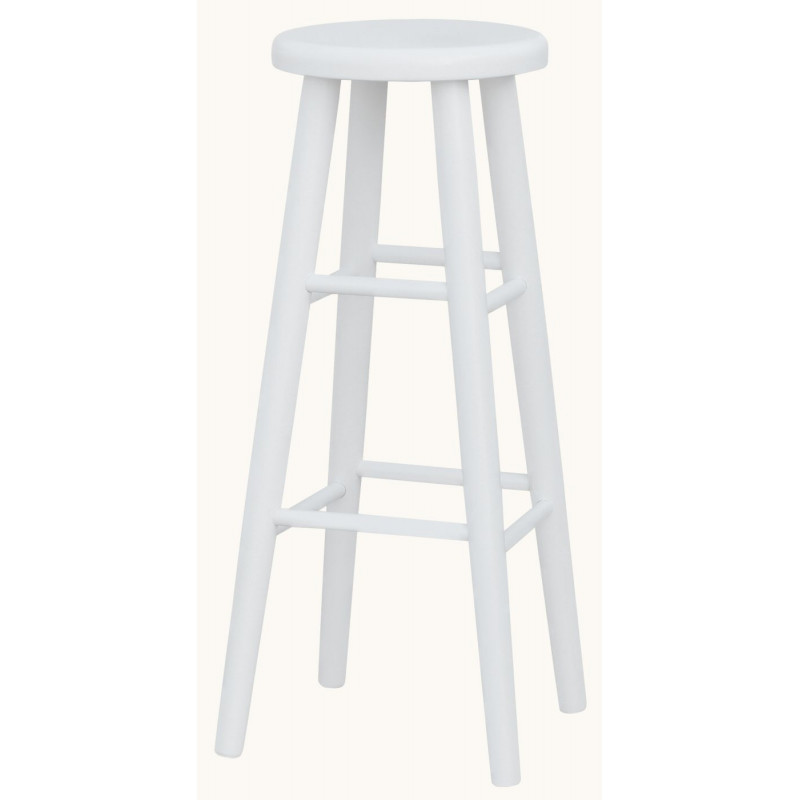 Sgabello da bar in faggio, 82 cm, bianco