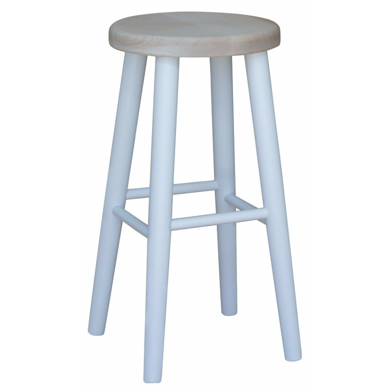 BARSTOOL WHITE 61CM UNTREATED