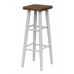 TABORET BIAŁY BAROWY 72 CM DĄB