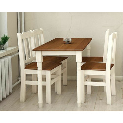 DINING SET TABLE 120 cm x 70 cm WHITE OAK