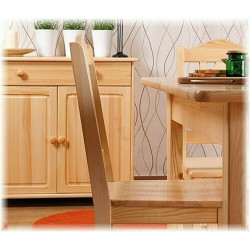 Set da pranzo in pino: 120 × 70 cm tavolo e 4 sedie