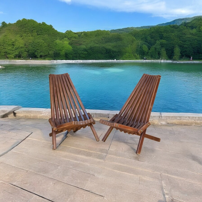 Sedia da giardino pieghevole EcoStuhl in legno massello, verniciata