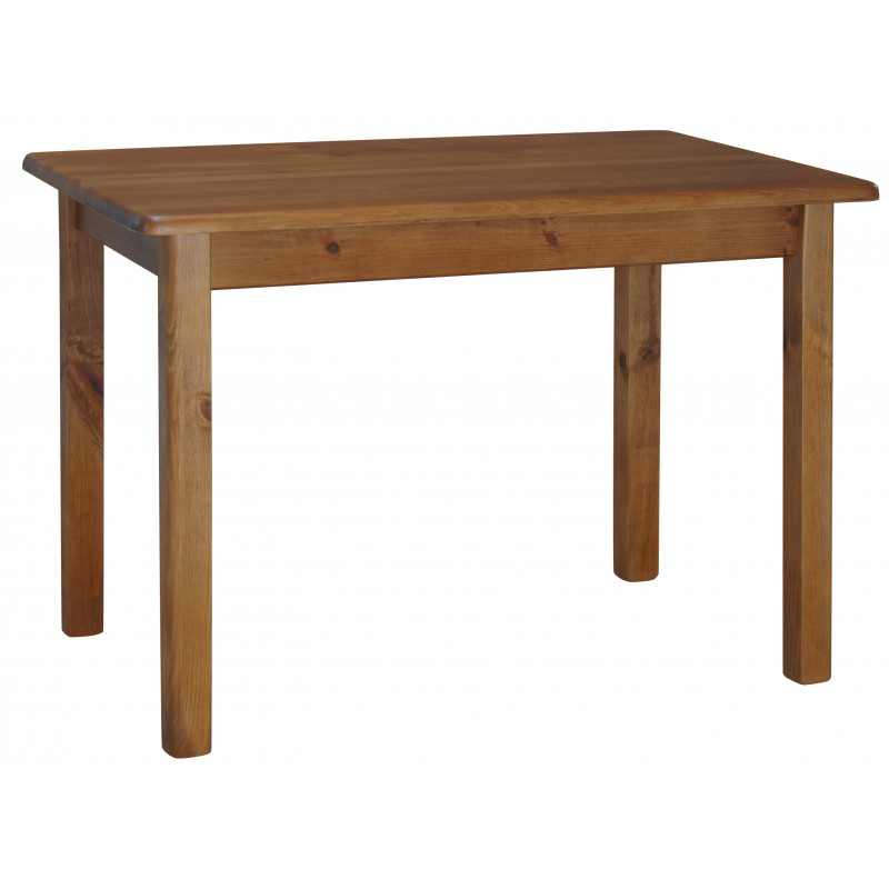 Grenenhouten eettafel, eikenkleur, rechte poten