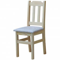 PINE CHAIR VARNISHED UPHOLSTERY ECO-LEATHER BEIGE II